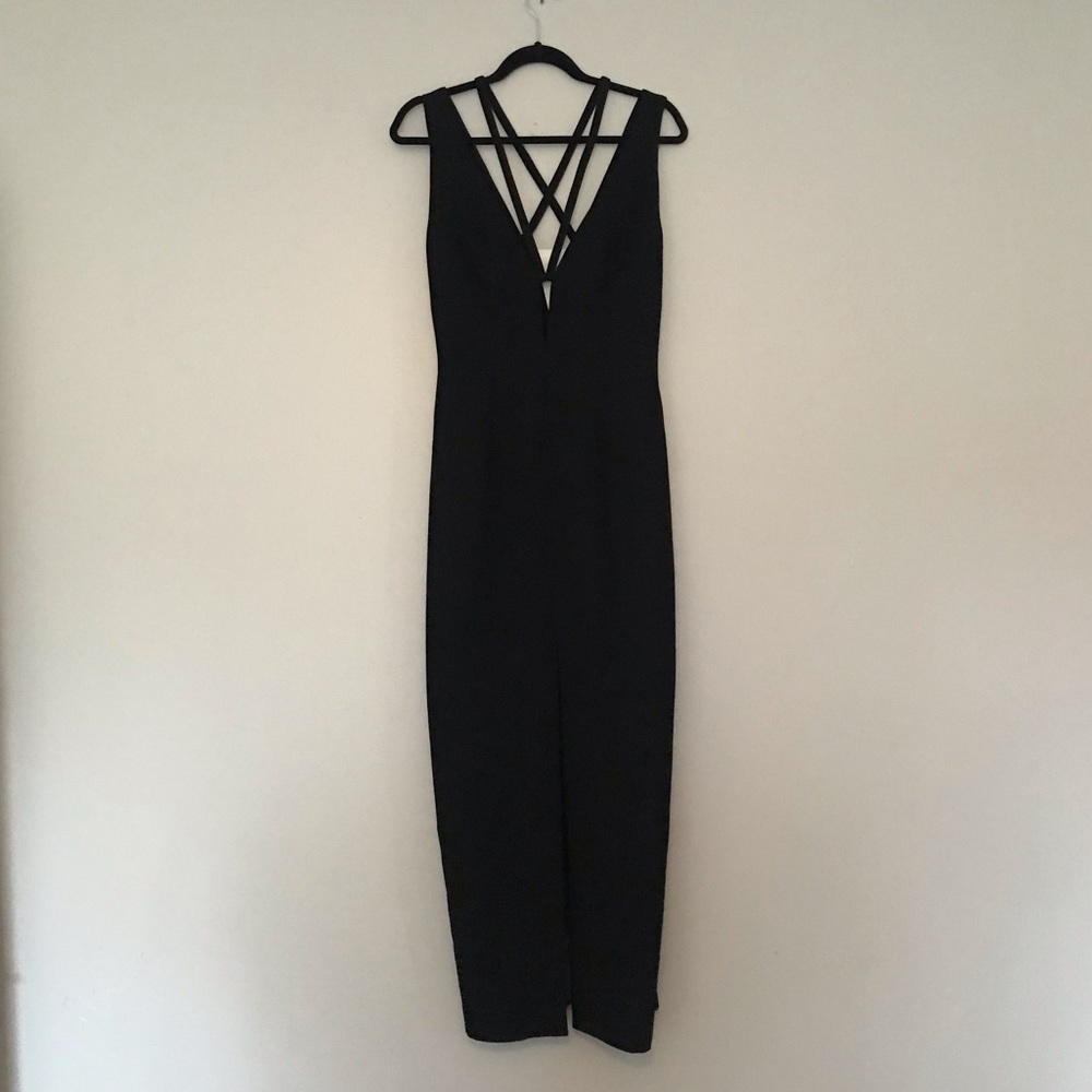 Vintage Andrea Polizzi for Rex Lester Black Strappy Dress